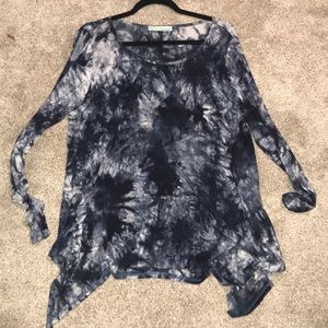 Boutique piko style flowy top tie dye